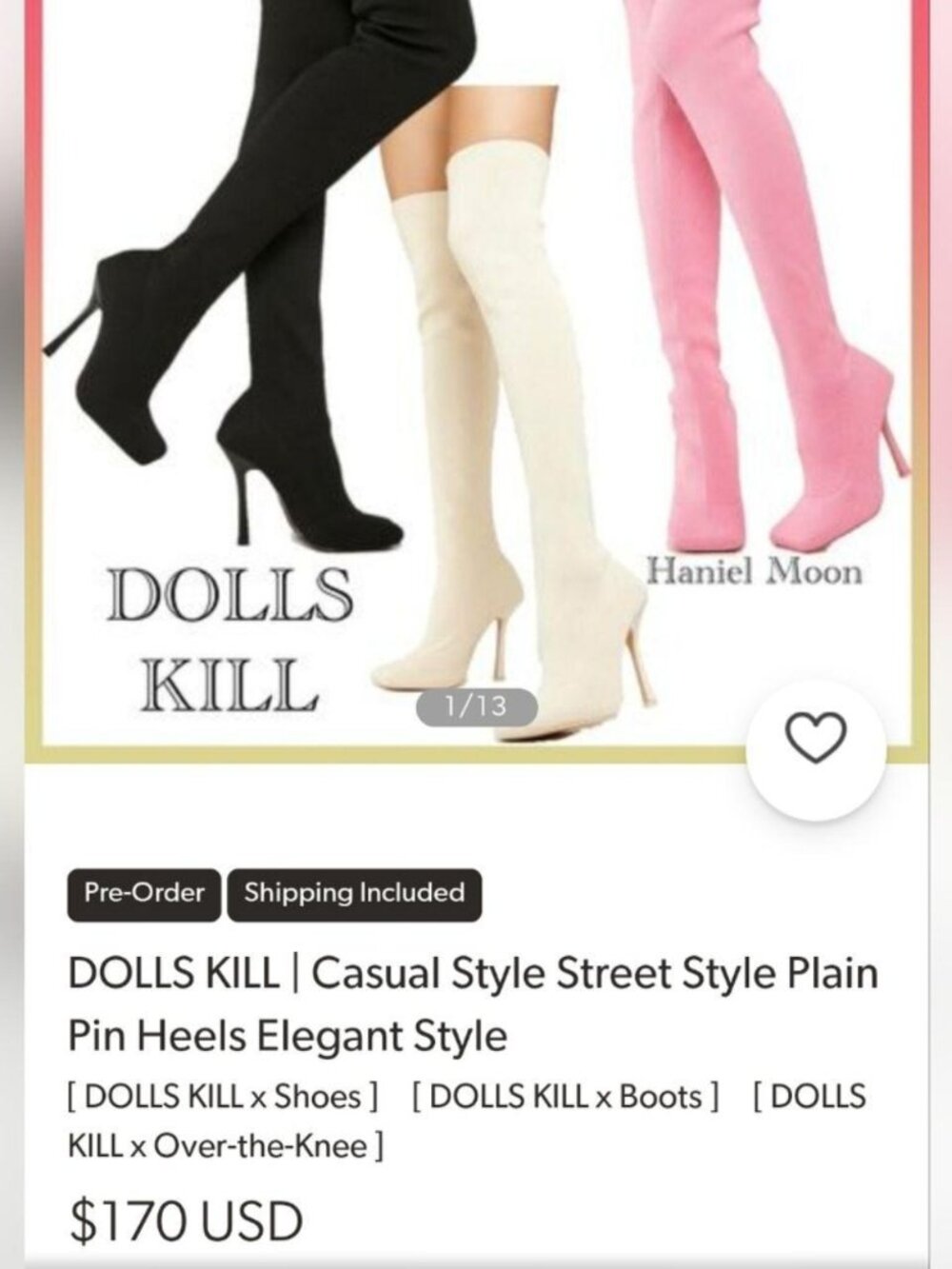 DOLLS KILL Over The Knee Knit Heels BUNDLE